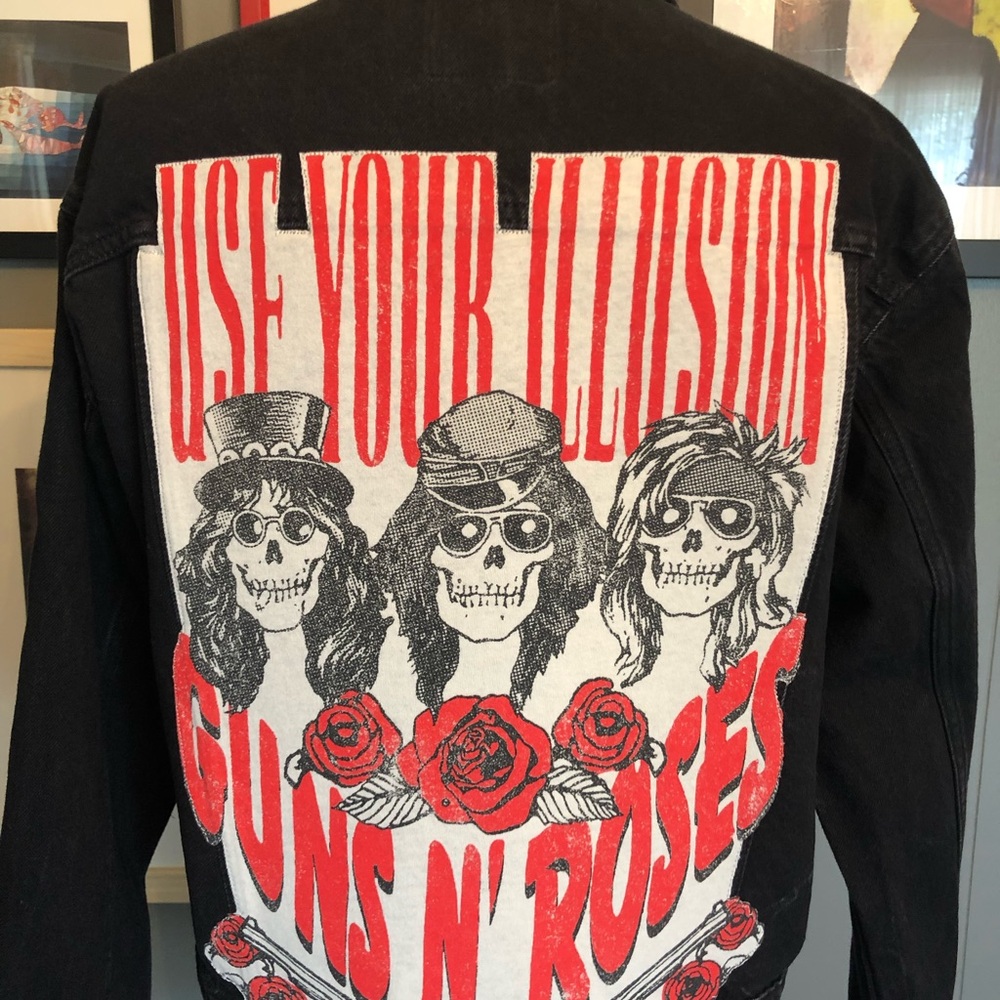Guns N' Roses Up-Cycled Graphic Denim Jacket Women’s Large